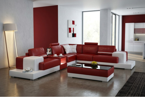 Leather sofa couch living landscape corner sofa corner suite design modern sofa with USB new