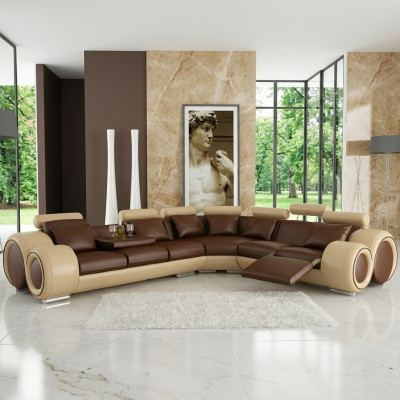 LEATHER SOFA CORNER COUCH DESIGN SOFA LEATHER COUCH CORNER SOFA LIVING AREA BLACK WHITE