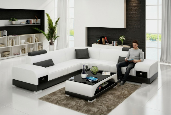 Leather sofa couch living landscape corner sofa corner set design modern sofa USB new