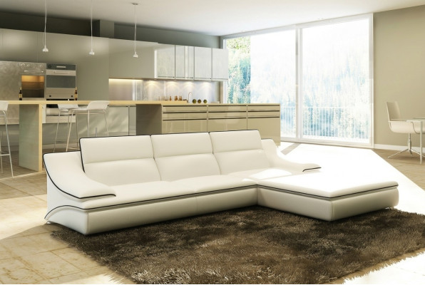 Leather sofa with USB, living landscape corner sofa, corner suite design, modern sofa A1160C