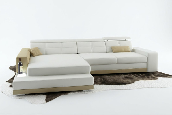 Leather sofa with USB living landscape corner sofa corner suite modern design sofa C4010B