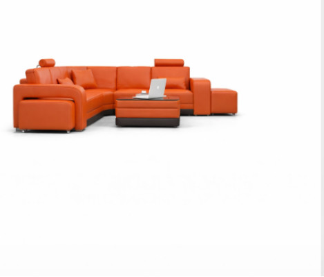 Leather sofa with USB living area corner sofa corner suite design modern sofa F3017B