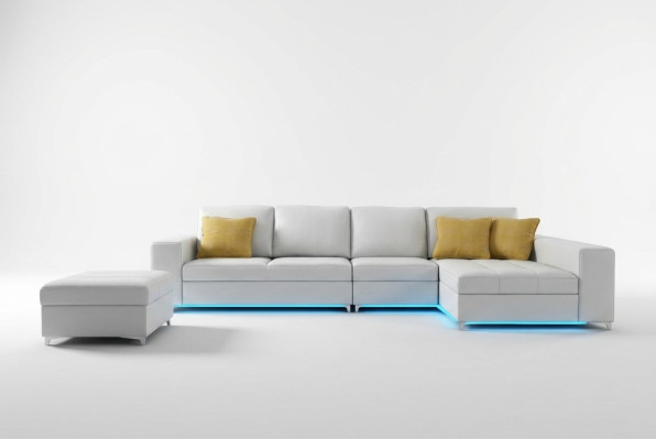 Leather sofa, couch, USB living landscape sectional sofa suite, modern design, new K5005