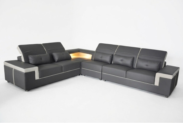 Sofa corner couch upholstery living room design corner sofa L-shape living landscape USB + LED