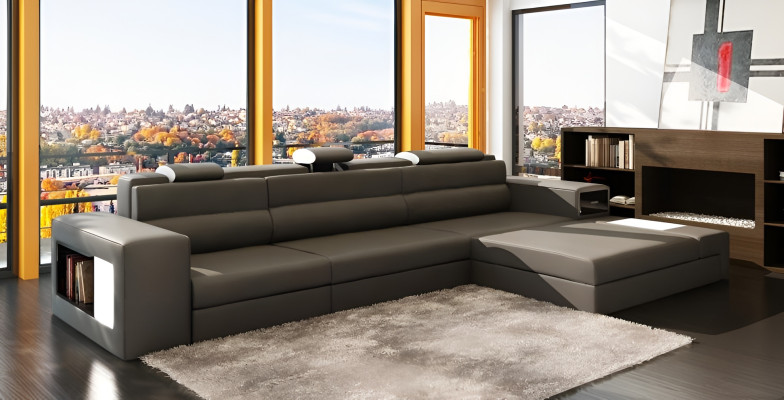 Design sofa, couch, upholstery, corner sofa, suite, living area, leather sofa Haid -G
