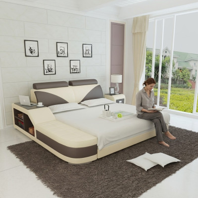 Waterbed Hotel Double Bed Complete Leather Bed, Padded Bed Water + USB