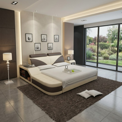 Waterbed Hotel Double Bed Complete Leather Bed, Padded Bed Water + USB
