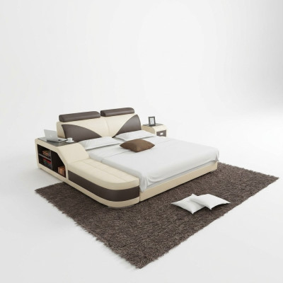 Waterbed Hotel Double Bed Complete Leather Bed, Padded Bed Water + USB