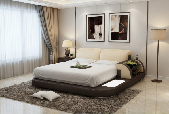 Double bed waterbed hotel bed complete leather bed, upholstered bed water + USB