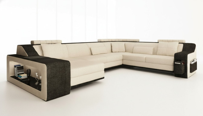 Modern living landscape upholstered corner sofa sofa couch corner suite textile sofas + USB