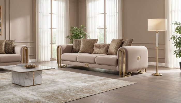 Designer couches, upholstered sofa, sofas, 3-seater, three-seater, fabric sofa, living room, new.