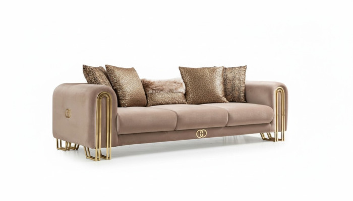 Designer couches, upholstered sofa, sofas, 3-seater, three-seater, fabric sofa, living room, new.