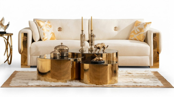 Three-seater couch, upholstered design sofa, modern 3-seater sofas, living room furniture, new