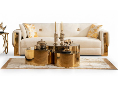 Three-seater couch, upholstered design sofa, modern 3-seater sofas, living room furniture, new