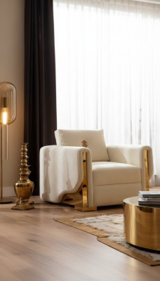Design single-seater armchair textile living room lounge metal luxury design sofa furniture
