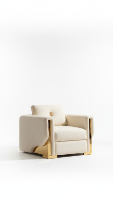 Design single-seater armchair textile living room lounge metal luxury design sofa furniture
