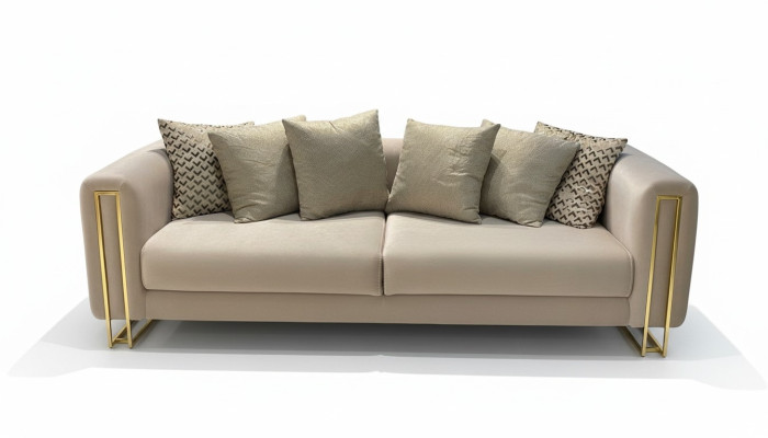 Modern Design Sofa 3-Seater Room Furniture Gray Sofas Three-Seater Couch Upholstered