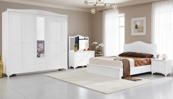 Luxury Bedroom Set 4 pieces Bed 2 Nightstands Dresser Country House Furniture New