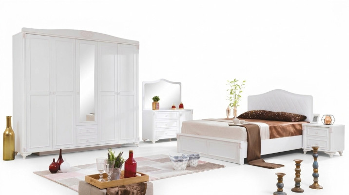 Luxury Bedroom Set 4 pieces Bed 2 Nightstands Dresser Country House Furniture New