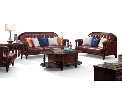 Northern States Sofa Set Sofa America 3+2 Seat Leather Sofa Chesterfield