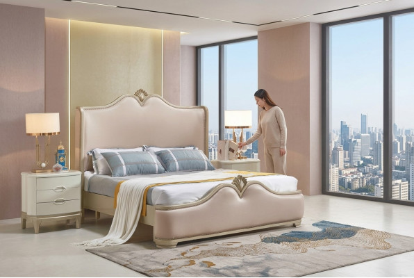 Bed frame beds double bed frame beige bed furniture double beds