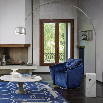Armchair 1 Seater Blue Living Room Luxury Design Italian Furniture Elegant New