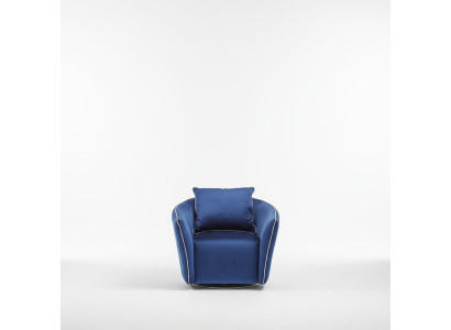 Armchair 1 Seater Blue Living Room Luxury Design Italian Furniture Elegant New