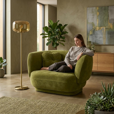 Chair Seat Green Prianera Design Living Room Upholstered Single-Seater Furniture Luxury Style