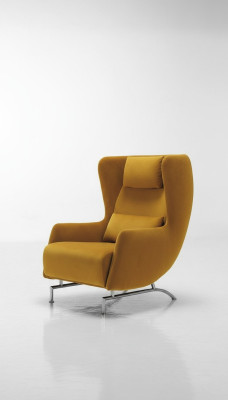 Armchair Seat Single-Seater Design Yellow Upholstery Living Room Furniture Wingback Chair Prianera