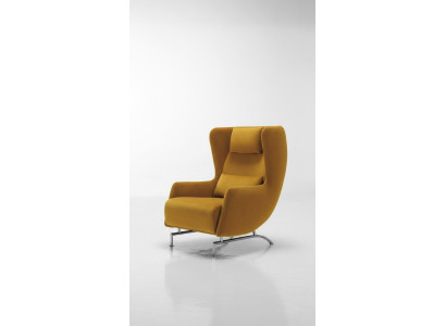 Armchair Seat Single-Seater Design Yellow Upholstery Living Room Furniture Wingback Chair Prianera