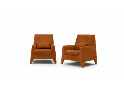 Armchair Seating Modern Design Living Room Upholstery Single-Seater Textile Brown Style Luxury