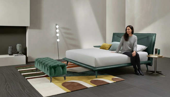 Double bed frame luxury bedroom bed double bed wood green leather beds new