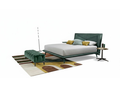 Double bed frame luxury bedroom bed double bed wood green leather beds new