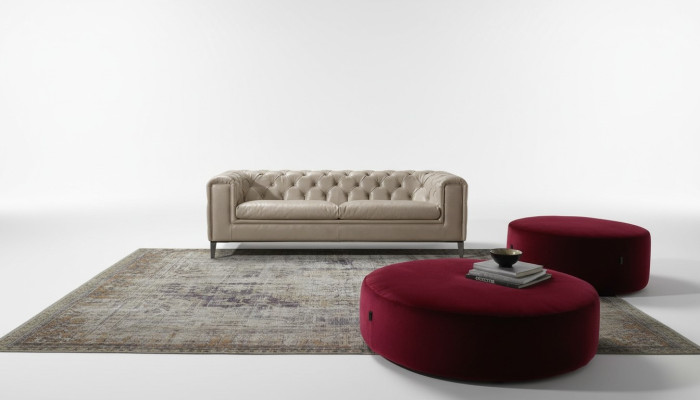 Sofa 3 Seater Living Room Chesterfield Furniture Design Luxury Italian Style Beige