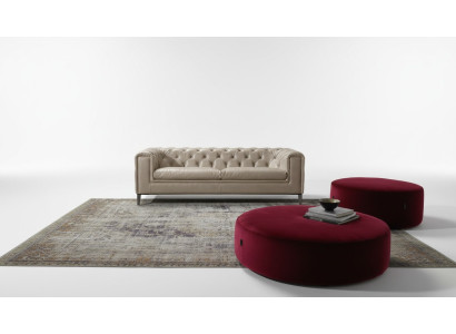 Sofa 3 Seater Living Room Chesterfield Furniture Design Luxury Italian Style Beige