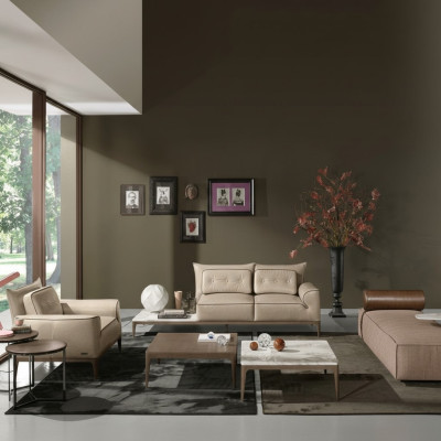 Luxury Suite Sofa Set 2+1 Seat Sofa Sofas Armchair Leather 2pcs. PRIANERA