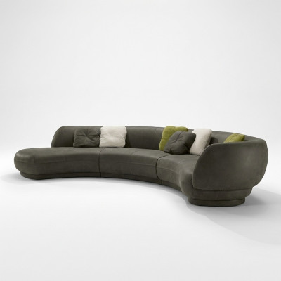 Round sofa corner couch 6-seater couch sofa leather luxury furniture living room