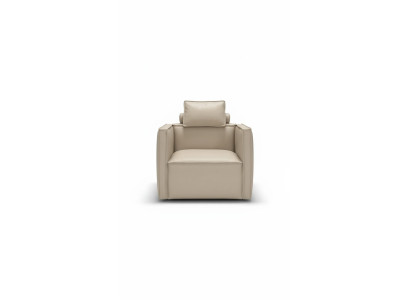 Armchair Single Luxury 1 Seat Upholstered Seat Design Beige Seat Leather Prianera New
