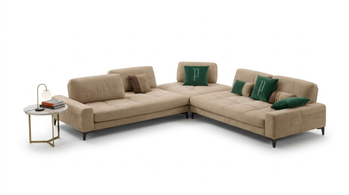 Leather L-Shape Luxury Sofas Sofas Corner Sectional Sofa Couch Italian Furniture