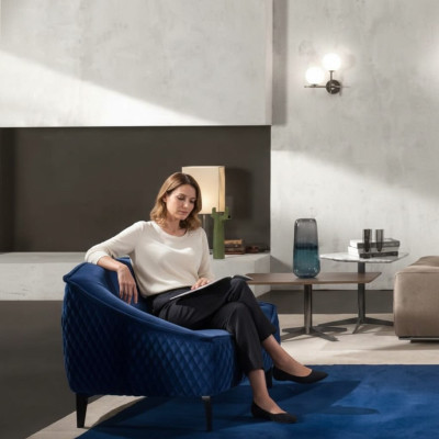 Chair Furniture Modern Fabric Lounge Textile Luxury Seat Relax Furniture Blue Prianera