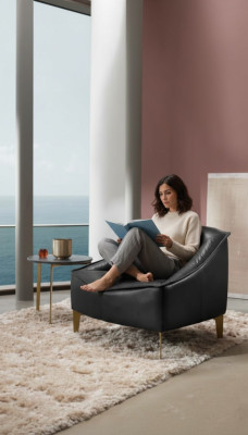 Armchair Upholstery Seat Modern Design Leather Relax Armchair Lounge Luxury Living Room