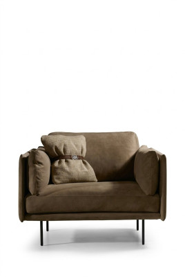 Design armchair gray upholstery leather modern living room luxury wood furniture relax new