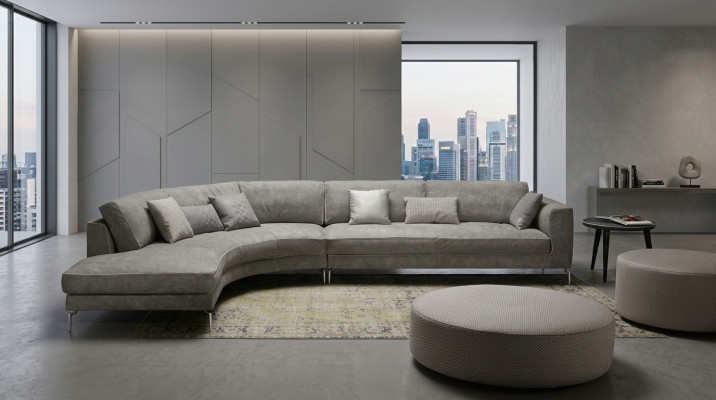 Design L Shape Leather Gray Luxury Couches New Corner Sofa Couch Sofas Living Landscape