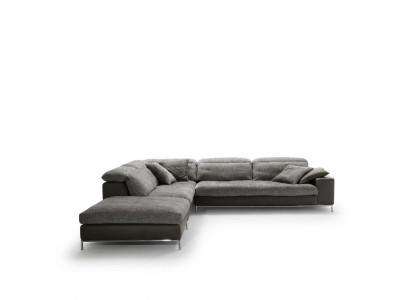 Design corner sofa L-shaped textile couch Prianera modern sofas upholstery gray new