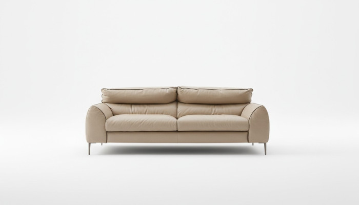 Living room leather sofa beige two-seater design sofas upholstered sofas 2-seat Prianera