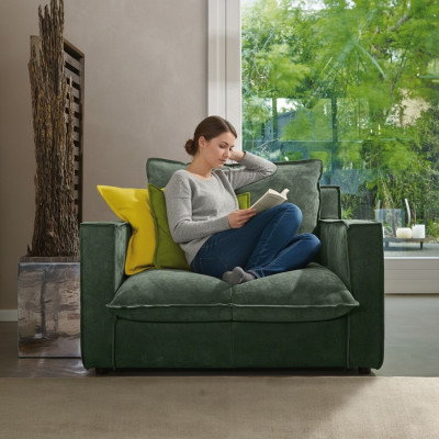 Armchair Upholstered Furniture Relax Design Furniture Green Lounge Luxury Single Seater Prianera