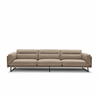 Sofa 4 Seater Leather Sofas Luxury Design Couch Beige Luxury Upholstery Four-Seater XXL