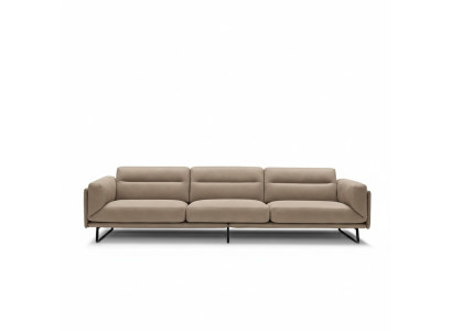 Sofa 4 Seater Leather Sofas Luxury Design Couch Beige Luxury Upholstery Four-Seater XXL