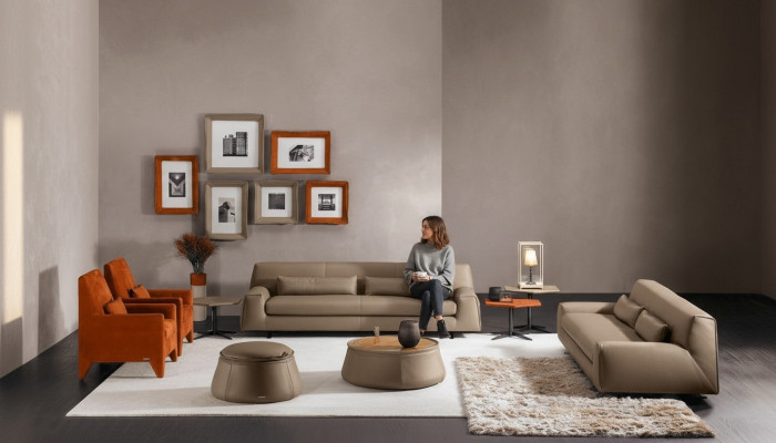 Sofa set couch upholstery leather sofa Prianera Italian furniture sofa