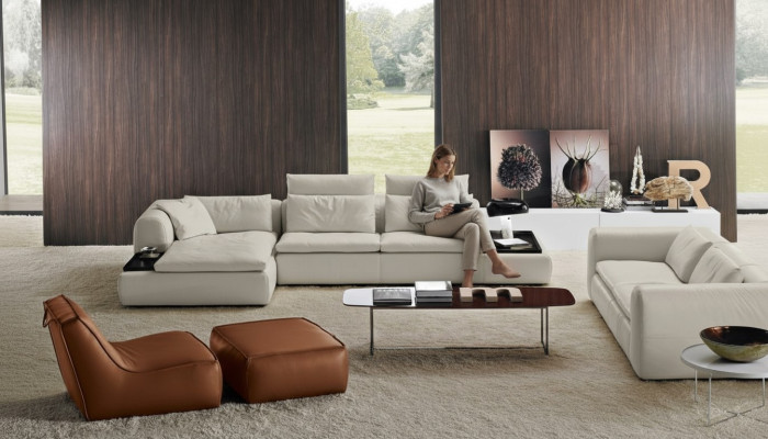 Design Sofa L Shape Upholstered Couch Living Room Corner Sofa Leather Luxury Furniture